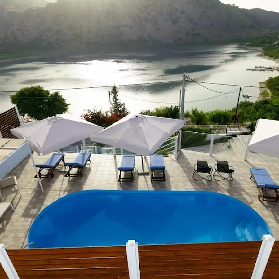 Relaxing Retreat Above Cretes Freshwater Lake Relaxing Retreat Above Crete’s Freshwater Lake
